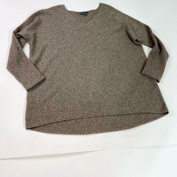 Vince Sweater Womens Large Tan Wool Cashmere V-Neck Neutral Pullover Knit - Picture 1 of 10